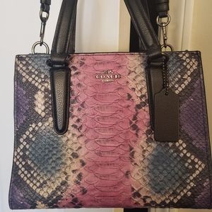 Beautiful multi-colored Coach Crossbody in python embossed leather